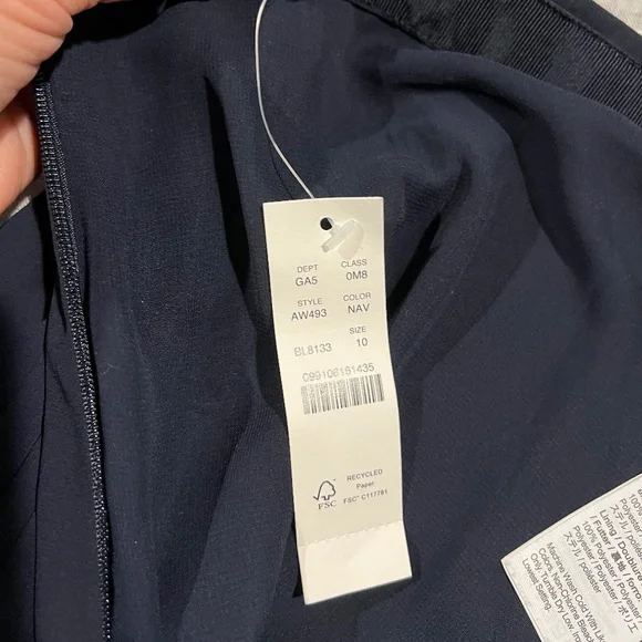 J. Crew - Gwyneth Pleated Slip Skirt - Size 10 - Navy NWT - Picture 3 of 3